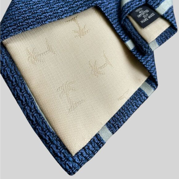 Tommy Bahama Blue and White Striped Silk Tie - Picture 5 of 5